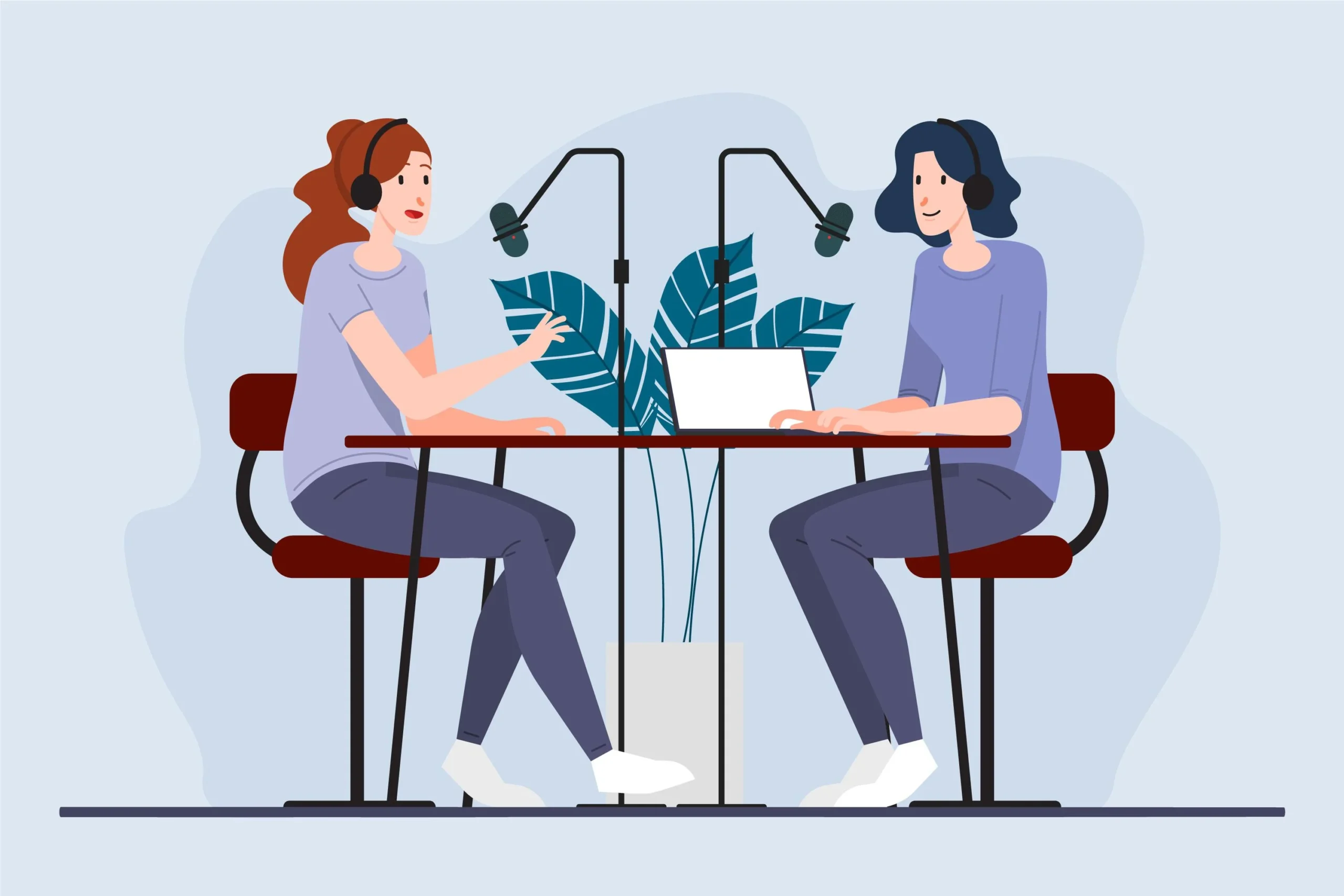 Werknemers die een employer brand podcast opnemen in een professionele studio